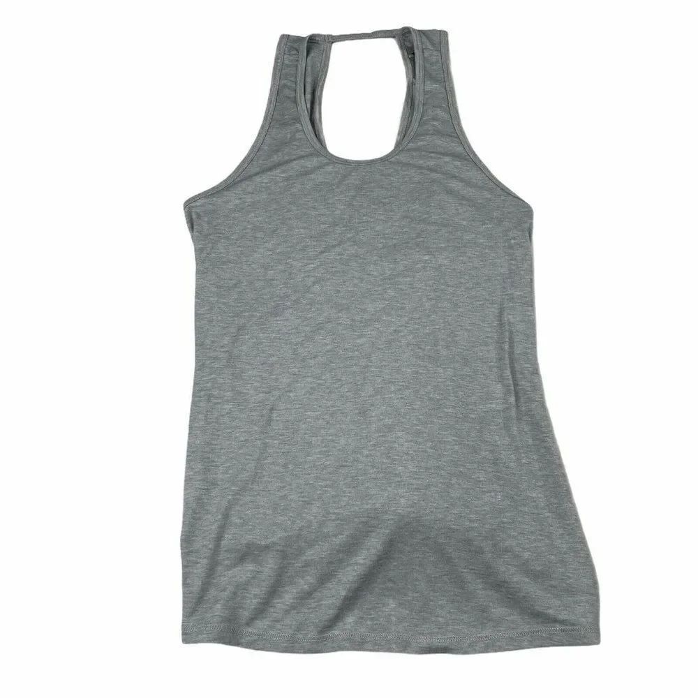 ATHLETA Essence Open Back Tank Gray - Picture 2 of 8